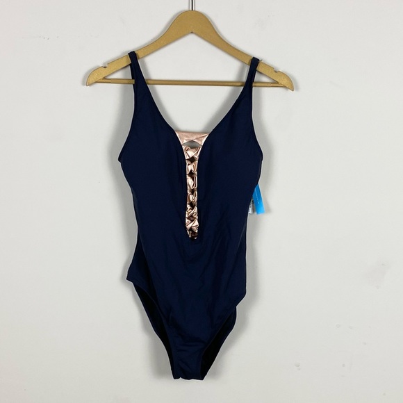 Bleu Rod Betty High Neck Cutout One Piece Swimsuit - Picture 2 of 10